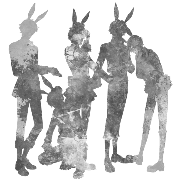 黒兎王国のキャラクターシルエット