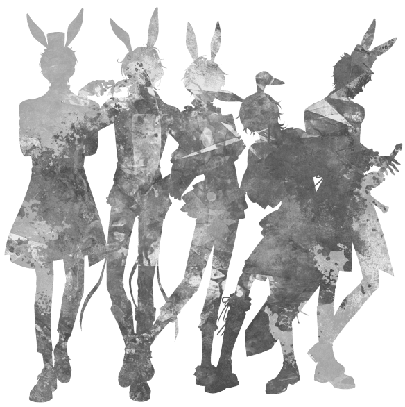 黒兎王国のキャラクターシルエット